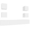 vidaXL 6-tlg. TV-Schrank-Set Wei&szlig; Holzwerkstoff