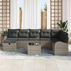 vidaXL Sofa Set mit Kissen mit Speicher 9 pcs Grau Poly-Rattan