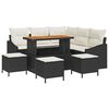vidaXL Gartensofa-set mit Kissen 9 pcs Schwarz Poly-Rattan