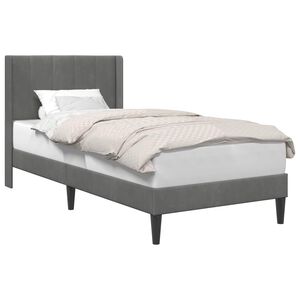 vidaXL Bettrahmen mit Kopfteil Dunkelgrau 100 x 190 cm Samt