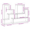 vidaXL Wandregal Braun Eichen-Optik 96x12x64 cm Holzwerkstoff