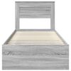 vidaXL Bettrahmen Graues Sonoma 90 x 190 cm Massives Kiefernholz
