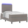 vidaXL Boxspringbett mit Matratze mit LED Taupe 120 x 200 cm Stoff