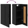 vidaXL Highboard Schwarz Eichen-Optik 34,5 x 34 x 180 cm Holzwerkstoff