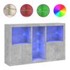 vidaXL Sideboard mit LED-Leuchten Betongrau 162x37x100 cm