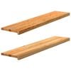 vidaXL Fensterb&auml;nke 2 Stk. Hellbraun 120x30x2 cm Massivholz Eiche
