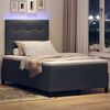 vidaXL LED Boxspringbett mit Matratze Dunkelgrau 120 x 190 cm Stoff