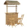 vidaXL Outdoor Bar Tisch und Hocker 3 stk. Natur Bambus