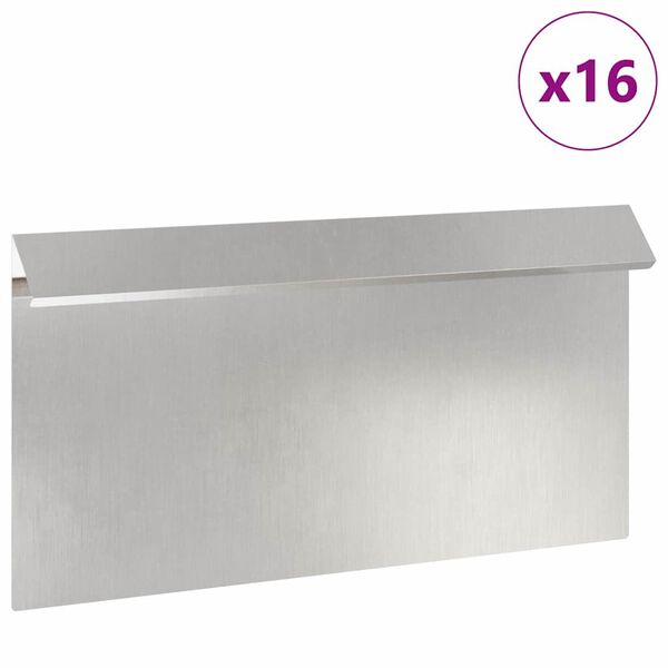 vidaXL Schneckenzaun 16 pcs Silber 50 x 3,5 x 25 cm Edelstahl