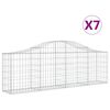 vidaXL Gabionen mit Hochbogen 7 Stk. 200x30x60/80 cm Verzinktes Eisen