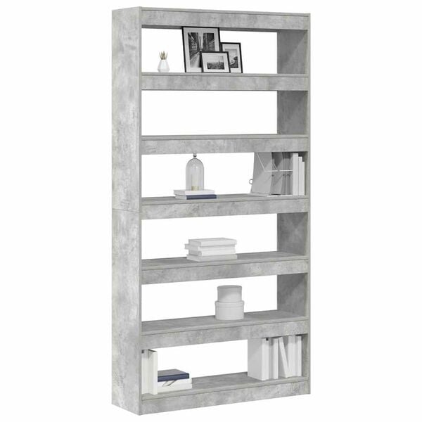 vidaXL B&uuml;cherregal Beton Grau 100 x 30 x 198 cm Holzwerkstoff