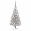 vidaXL Weihnachtsbaum mit 150 LEDs mit St&auml;nder Silber 120 cm PET