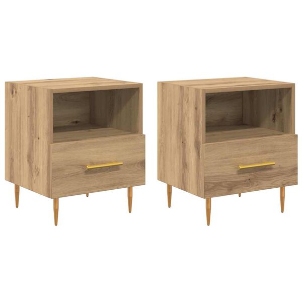 vidaXL Nachttisch 2 pcs Braun 40 x 35 x 47,5 cm Holzwerkstoff
