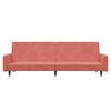 vidaXL Schlafsofa 2-Sitzer mit Fu&szlig;hocker Rosa Samt