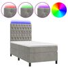 vidaXL Boxspringbett mit Matratze & LED Hellgrau 90x190 cm Samt