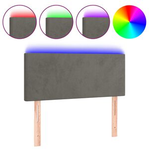 vidaXL LED Kopfteil Dunkelgrau 80x5x78/88 cm Samt