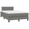 vidaXL Boxspringbett mit Matratze & LED Dunkelgrau 120x200 cm Stoff