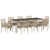 vidaXL Garten Essgruppe 9 pcs Beige Poly-Rattan
