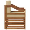 vidaXL Outdoor-Sofagarnitur mit Kissen Natur 67 x 63 x 73 cm