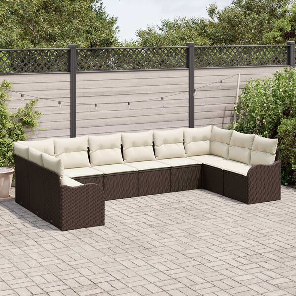 vidaXL Gartensofa-set Braun Poly-Rattan