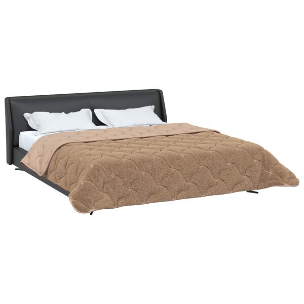 vidaXL Sommerdecke Taupe 220 x 260 cm Mikrofaser und Teddy-Fleece
