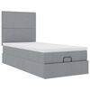vidaXL Ottoman-Bett mit Matratze Hellgrau 90x200 cm Stoff