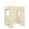 vidaXL Profi-Partyzelt Faltbar mit 4 Seitenw&auml;nden 2&times;2m Stahl Creme
