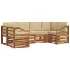 vidaXL Outdoor-Sofagarnitur 6 stk. Natur und Beige