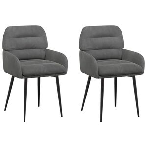 vidaXL Esszimmerst&uuml;hle 2 stk. Samt Dunkelgrau 59 x 59,5 x 90 cm