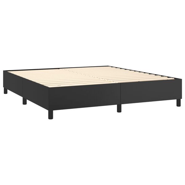 vidaXL Boxspringbettgestell Schwarz 180x200 cm Kunstleder
