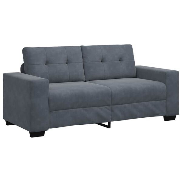 vidaXL Zweisitzer-Sofa Dunkelgrau 140 cm Samt
