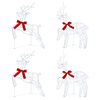 vidaXL Weihnachtsrentier 4 stk. 80 LEDs Kaltwei&szlig; 43 x 19 x 65 cm