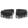 vidaXL Outdoor-Sofagarnitur Schwarz Polyester