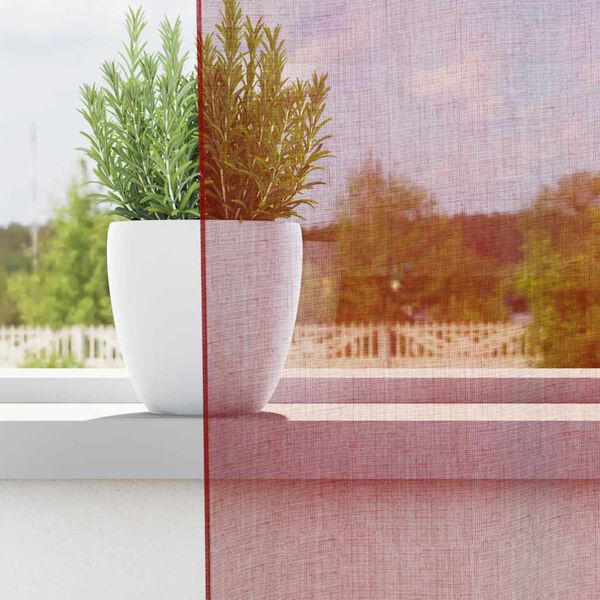 vidaXL Voile Vorhänge mit Stangentaschen 2 Stk. Weinrot