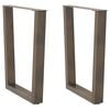 vidaXL Esstisch Beine V-Form 2 St&uuml;ck Naturstahl 70x(72-73,3) cm Stahl