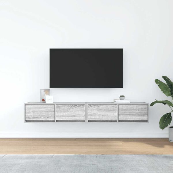 vidaXL TV-Schränke 2 Stk. Grau Sonoma 80x31x25,5 cm Holzwerkstoff
