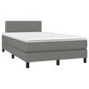 vidaXL Boxspringbett mit Matratze & LED Dunkelgrau 120x200 cm Stoff
