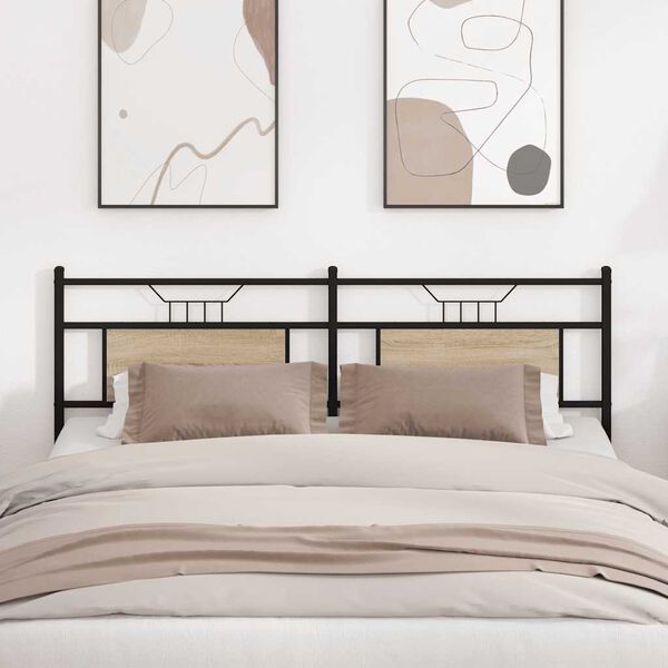 vidaXL Ersatz-Kopfteil Sonoma-Eiche 160 cm Holzwerkstoff und Stahl