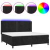 vidaXL Boxspringbett mit Matratze & LED Schwarz 200x200 cm Samt