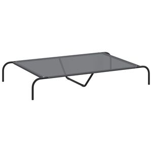 vidaXL Hundebett Erh&ouml;ht Grau 130x80x20 cm Textilene und Stahl