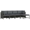 vidaXL 4-tlg. Garten-Lounge-Set mit Kissen Poly Rattan Grau
