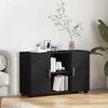 vidaXL Sideboard mit Regal Schwarz 88,5 x 30,5 x 55,5 cm Holzwerkstoff