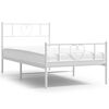 vidaXL Bettgestell mit Kopf- und Fu&szlig;teil Metall Wei&szlig; 100x190 cm