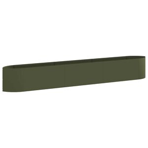 vidaXL Hochbeet im Garten Olive Gr&uuml;n 300 x 40 x 40 cm Stahl