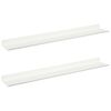 vidaXL Schwebendes Regal Wandmontiert 2 pcs Wei&szlig; 60 x 9 x 2,5 cm Stahl
