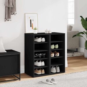 vidaXL Schuhschr&auml;nke 2 Stk. Schwarz 31,5x35x70 cm Holzwerkstoff