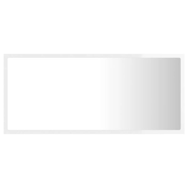 vidaXL LED-Badspiegel Hochglanz-Weiß 90x8,5x37 cm Acryl