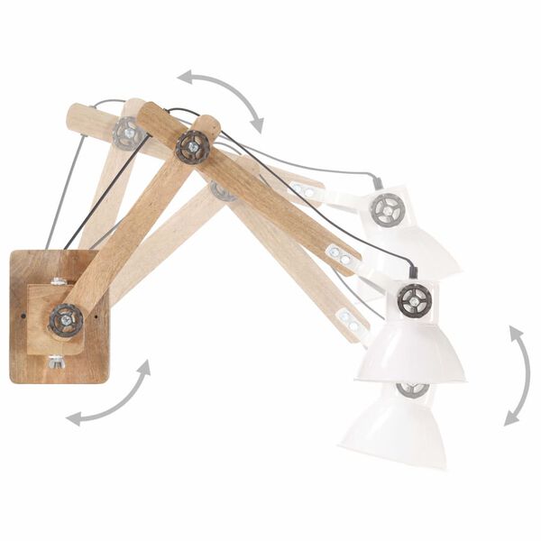 vidaXL Wandleuchte Industrie-Stil Wei&szlig; Rund E27