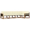 vidaXL Outdoor-Sofagarnitur mit Kissen 5 pcs Natur und Creme