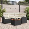 vidaXL Garten-Sofa-Set 5 pcs Schwarz und Wei&szlig;